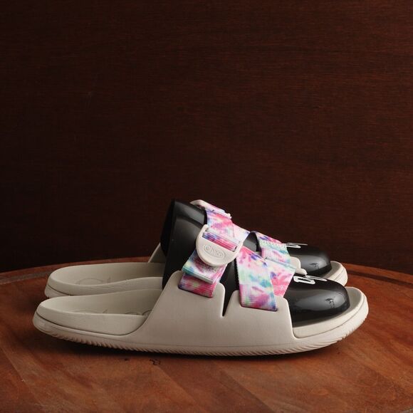 Chaco Sandals Womens SZ 7 Cream Pink Chillos Slide Tie Dyed Adjustable Flat Shoe - Picture 1 of 13